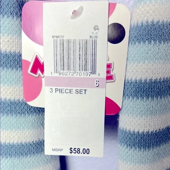 Disney Kids 3 Piece Set - Mint Green Aqua Blue and Cream
